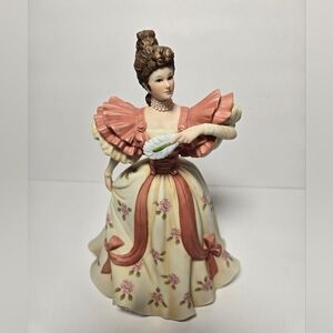 Lenox Porcelain Lady Figurine in Pink and Cream 8 1/2 Inches